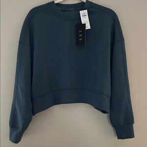 NWT Abercrombie YPB neoKNIT Oversized Crew Dark Teal XXS